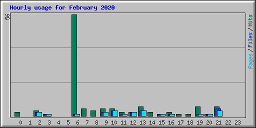 Hourly usage for February 2020
